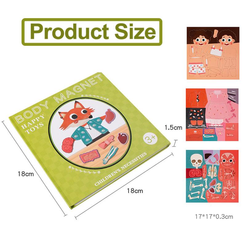 Toddler Human Body Organs Muscles Skeleton Cognition Magnetic Puzzle Interactive Toy Montessori Busy Book Preshool Sensory Toy