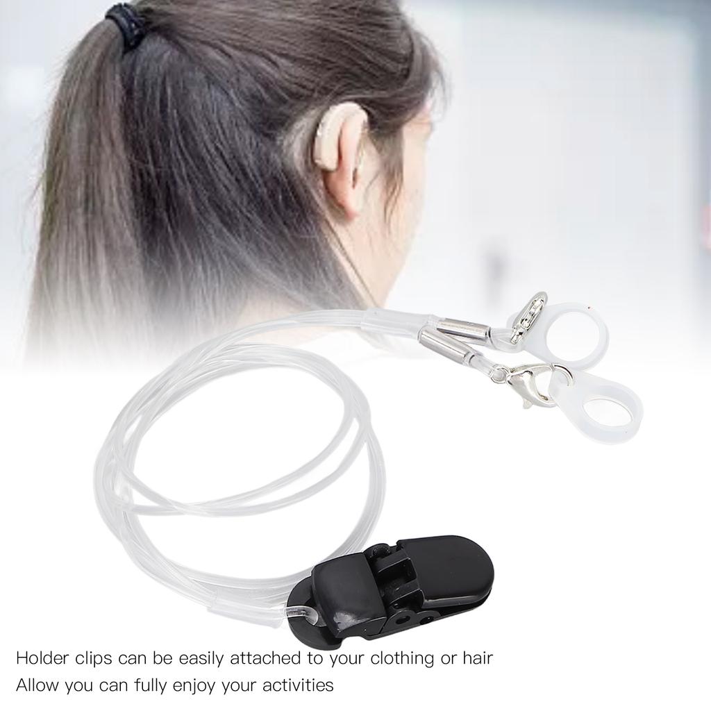 Hearing Aids Clip Rope Prevent Lost Hearing Aids Fixation Lanyard Clip Holder For Seniors Transparent