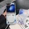 For Samsung Z Flip 7 6 5 4 Case Magnetic For Magsafe Blue and White Flowers Hinged Hard PC Folding Cover For Galaxy Z Flip7 Flip6 Flip5