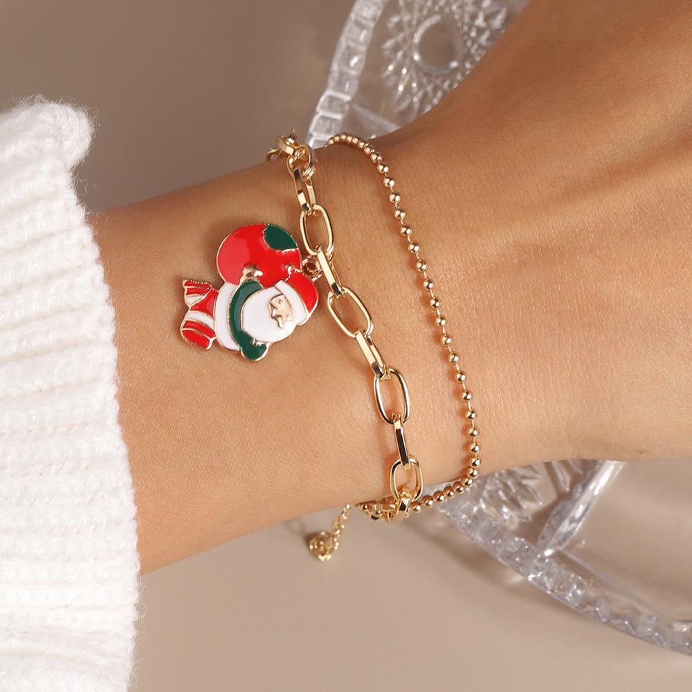 Europäisches & Amerikanisches Weihnachts-Schmuckarmband: Weihnachtsmann & Baum Design