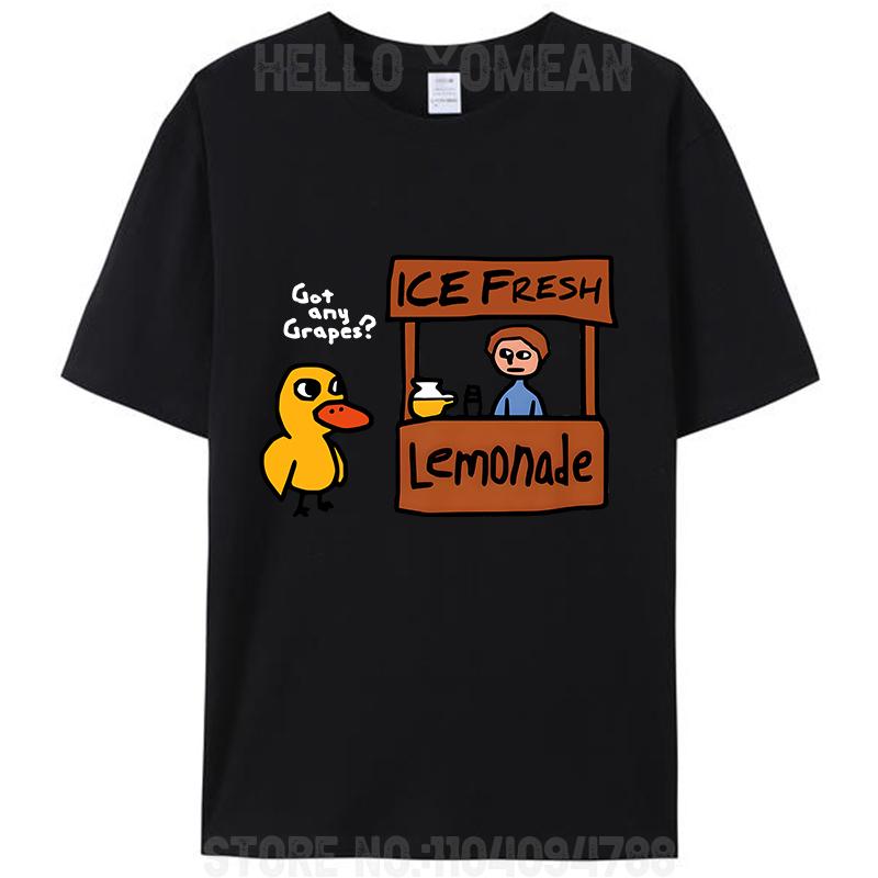 Ice Fresh Lemonade Got Any Grapes Duck Funny Saying Meme Vintage Men's T-Shirt Cotton Tee Tops