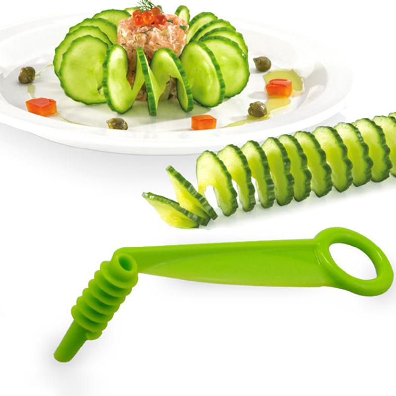 2 Stück Gurken-Spiralschneider-Schneider Kartoffel Gurke Gemüse Spiralklinge Handkurbel Gemüseschneider