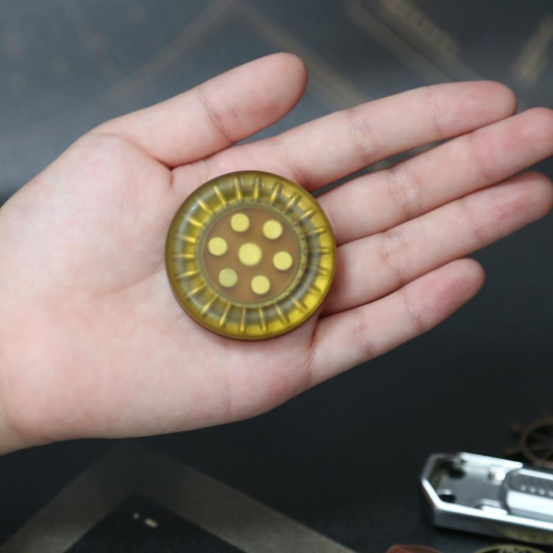 EDC Amber PEI Stress Relief Coin Adult Portable Sensory Toy Autism Stress Relief Toy ADHD Anxiety Relief Hand Spinner Adult Gift
