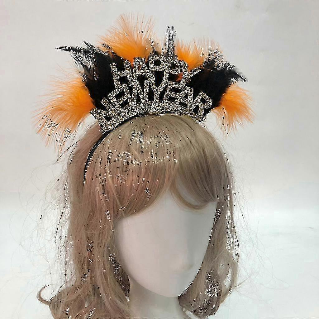Christmas feather headband, novel New Year headband, creative photo prop