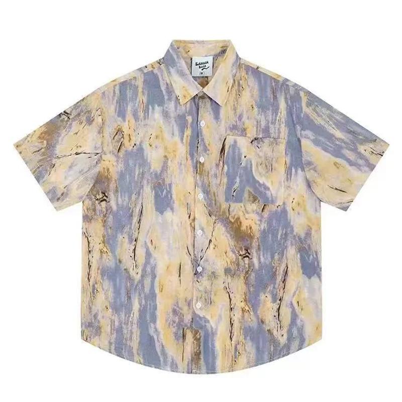 Hip Hop Watercolor Marble Pattern Oversized Summer Shirt