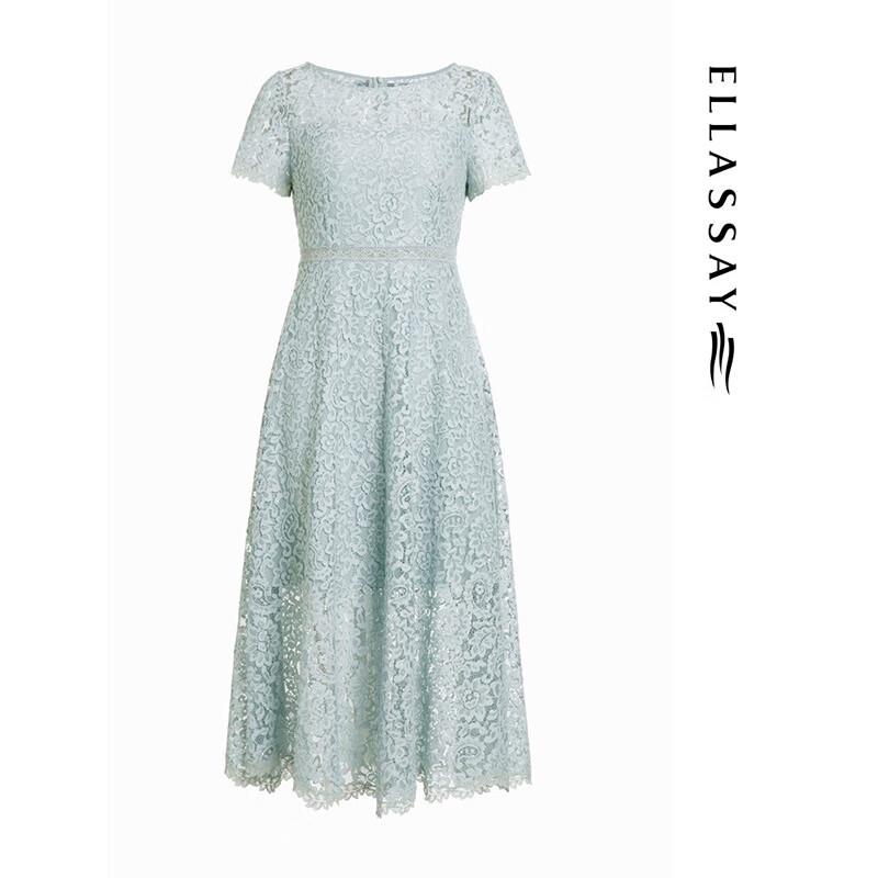 ELLASSAY Elegant Lace Floral A-Line Dress