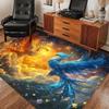 Phoenix Fire and Ice Pattern Area Rug Machine Washable Fiber Mat for Living Room Bedroom Entryway Dining Room Game Room Decor