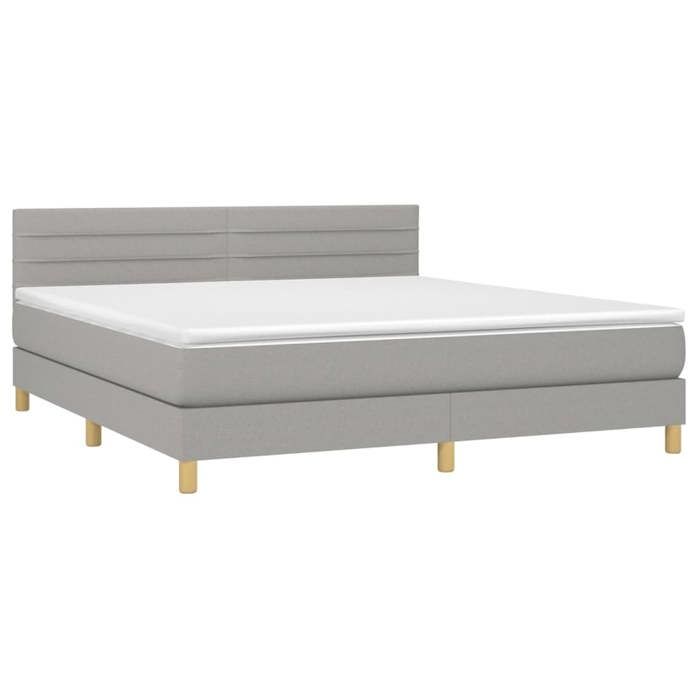 Maison Exclusive - Sommier à lattes de lit avec matelas Gris clair 180x200cm Tissu