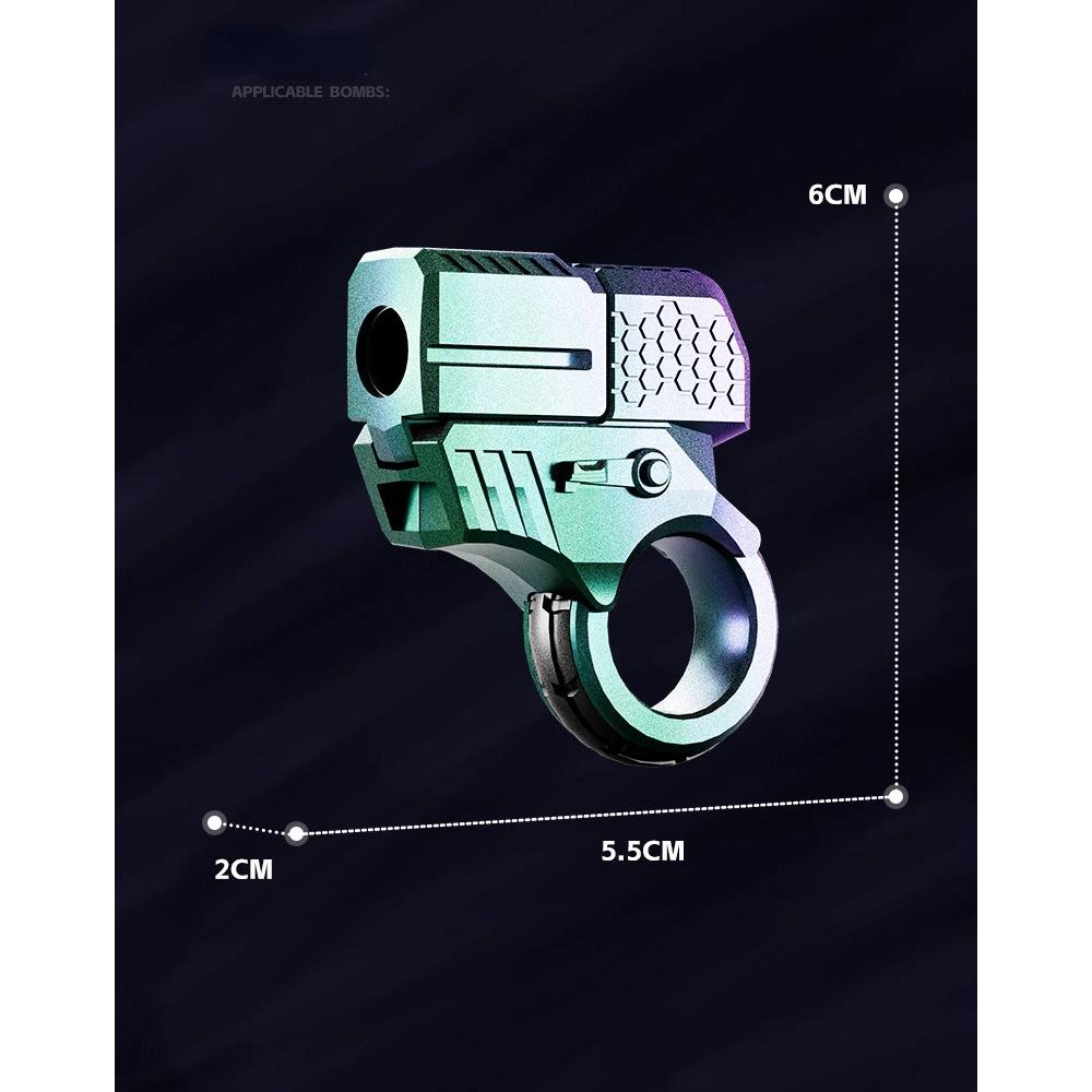 Toy Gun Stress Relief Ring EDC Mini Metal Agent Gold Finger Throwing Shell Fake Gun for Adults Boy Fingertip Gyro Fidget Spinner