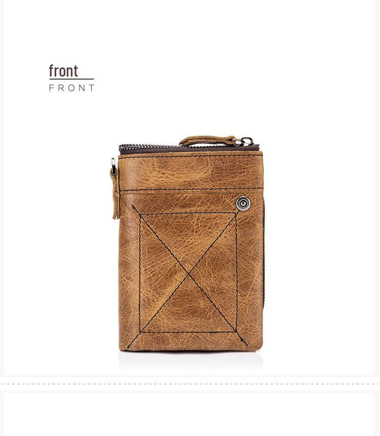 Portefeuille Vintage en Cuir Véritable pour Homme - Cuir de Vachette Pleine Fleur, Fentes Multi-Cartes, Porte-Billets, Porte-Monnaie et Porte-Cartes