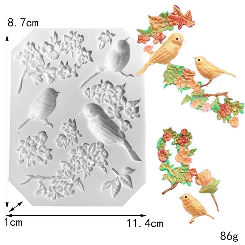 3D Butterfly Bird and Rose Flower Silicone Mold Versatile Baking and Craft Tool for Chocolate Creative Floral Dessert Decorator