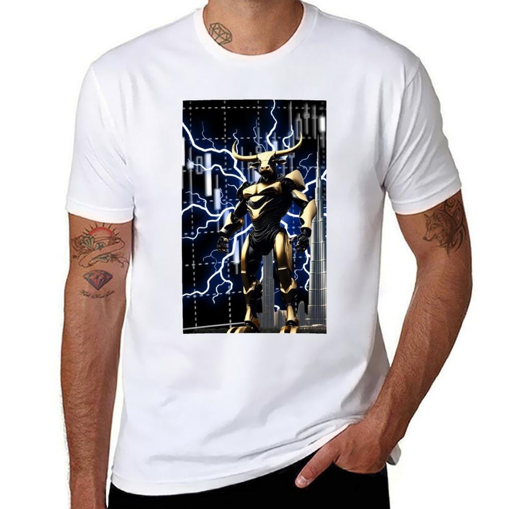 Lightning Bull Tshirt Big Size Short Sleeve Tee For Unisex