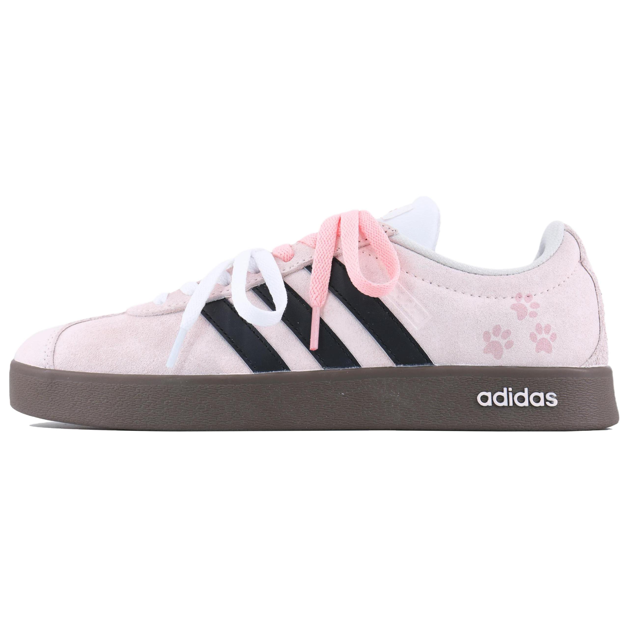 Adidas VL COURT 2.0 Leather Cushioning Low top Skateboard Shoes Unisex Pink HQ1802(Team168-) 36⅔