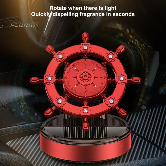 Air Freshener Solar Power Car Aromatherapy 360 Degree Rotation Natural Plant Extract Accessories Interior Creative Helm Shape Auto Purifier