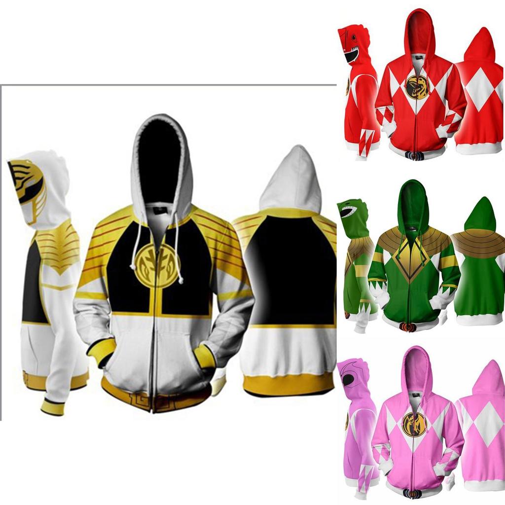 Mighty Morphin Power Rangers Cosplay 3d Printing Hoodie With Premium Quality