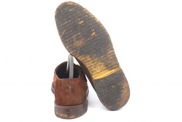 Italy FRATELLI ROSSETTI Suede Leather Monk Strap 24.5/6 Brown Crepe Sole(USED)