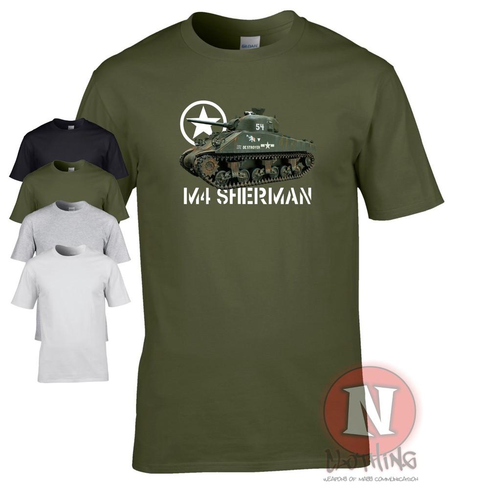 M4 Sherman Tank T-shirt Military WW2 D-day Historical Vehicle Allied WWII WoT