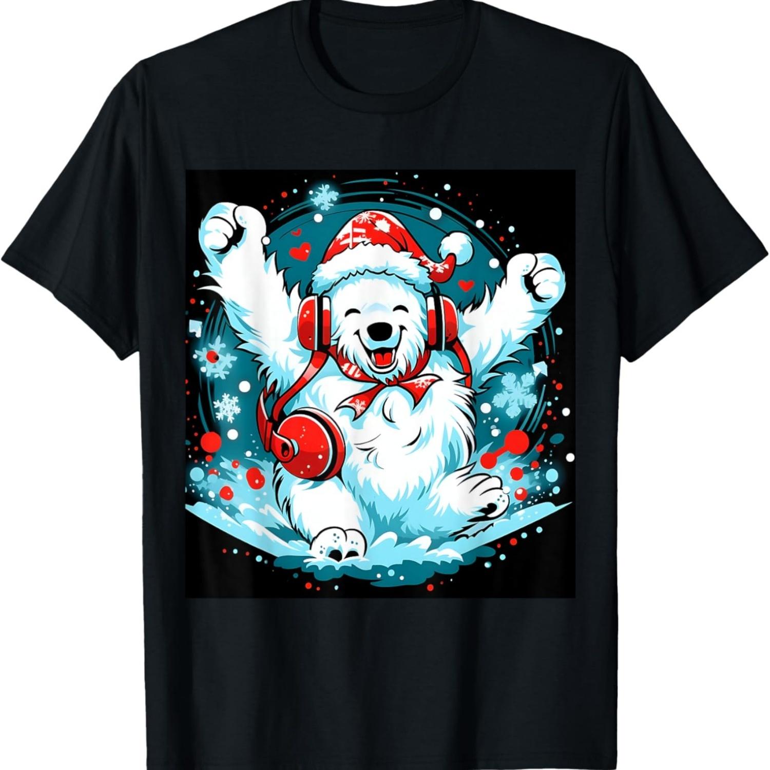 Holiday Polar Bear Choreography_ Embrace the Christmas T-Shirt S чёрный