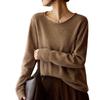 Korean Style Wool Sweater: Round Neck, Rolled Hem, Hollow Design, Loose Fit Pullover for Early Autumn