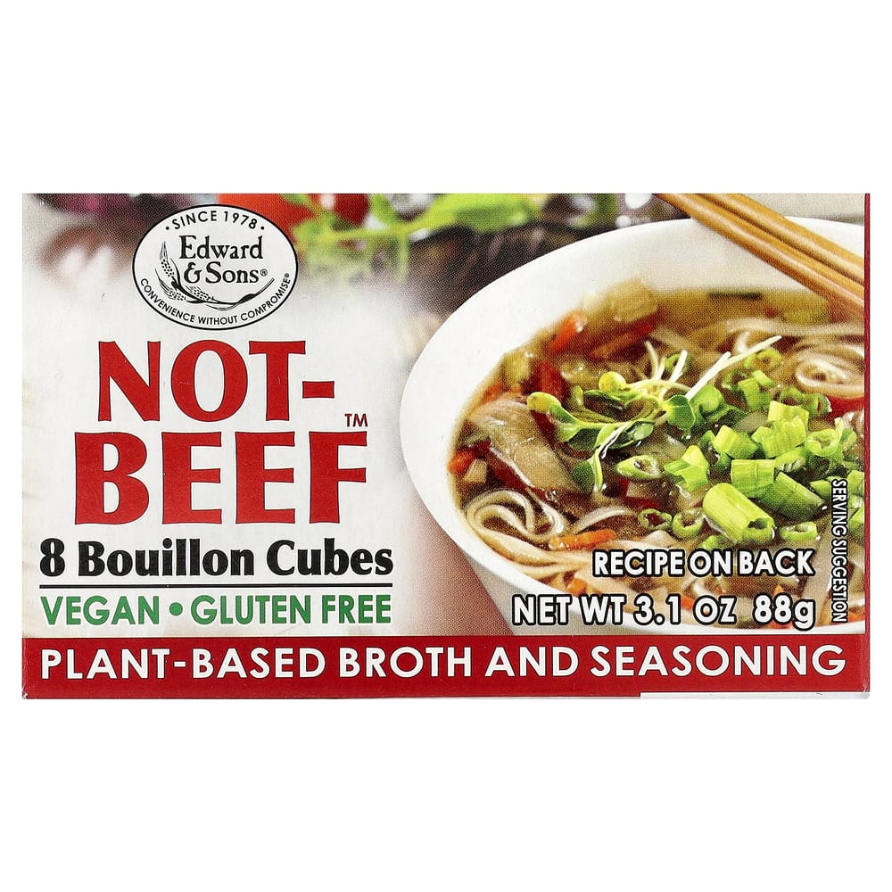 

Edward & Sons Not-Beef Bouillon Cubes, 8 Count, 88g (3.1 oz)