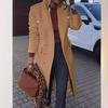 European Size Women's Multi-Button Woolen Overcoat - Autumn/Winter Collection
