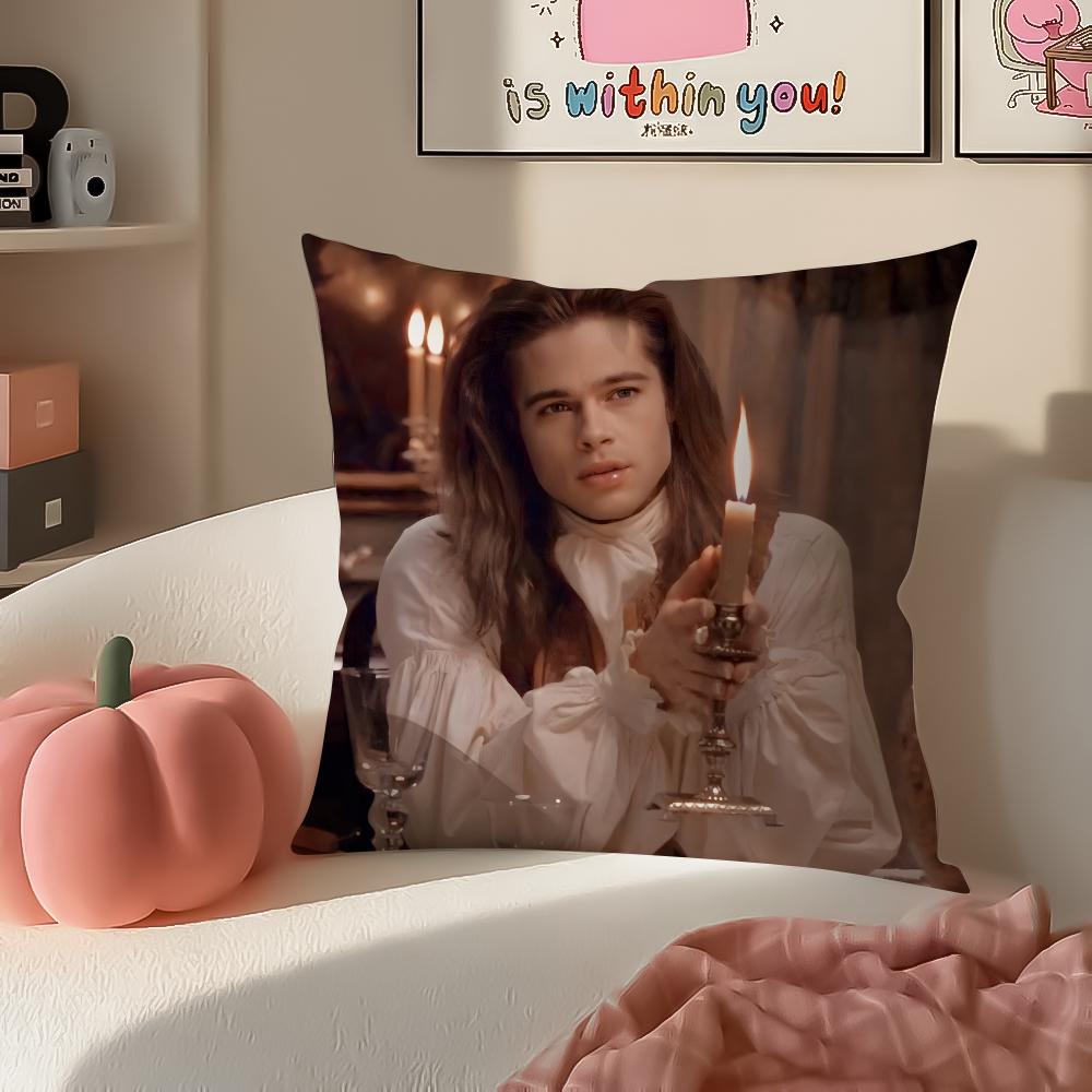 Romantic Tragic Film IInterview with the Vampire Cushion Cover Pillowcase Short Plush Invisible Zipper Room Sofa Cushion Cover