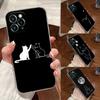 Funny Cute Cat Line Art Transparent Case For Apple iPhone 17 16 15 14 13 12 11 Pro Max 16 Plus 16E 17Air 17Pro Phone Cover Funda