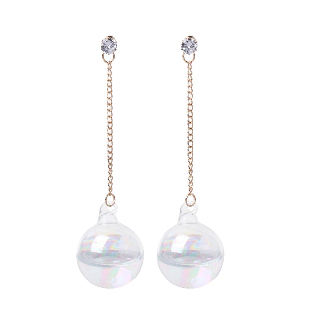 Transparent Shiny AB Earrings Bubble Ball Glass Water Inside Drop Earrings Gifts 1
