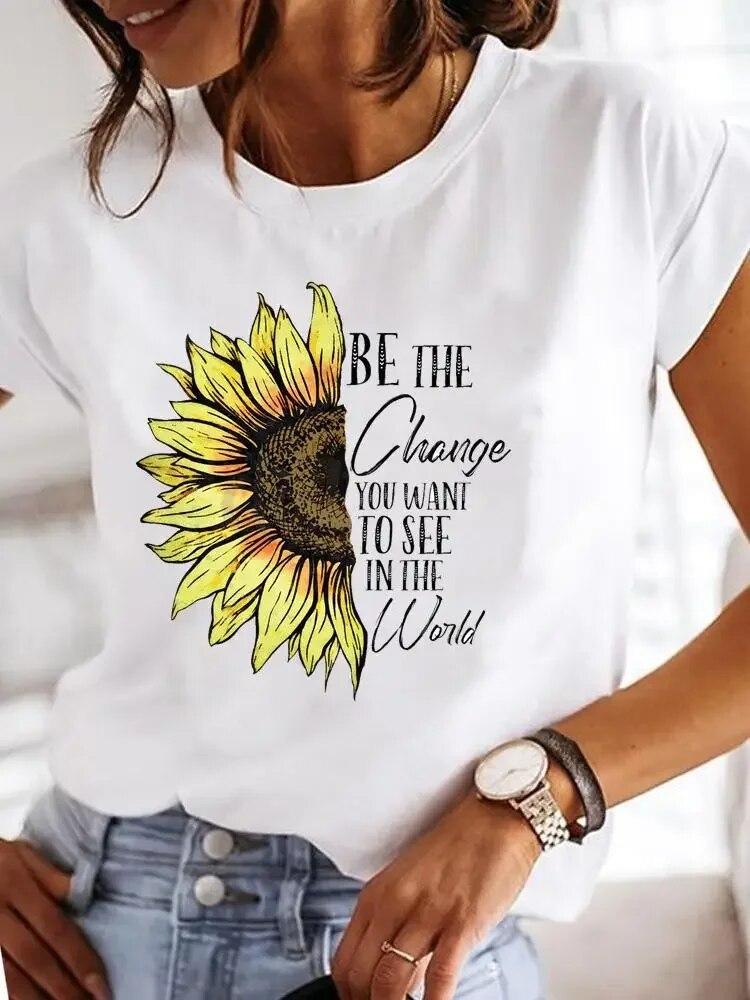 Clothes Ladies Summer T Clothing Print Fashion Casual T-shirts Letter 90s Trend Cute Short Sleeve Women FeUnisex Graphic Tee