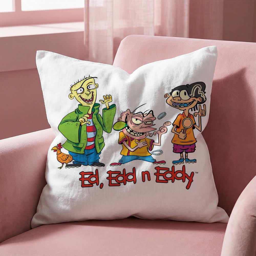 

E-Ed Edd N Eddy Cushion Cover Multi-Scene Pillow Cover for Home & Car - Reversible, Soft & Durable for Daily Use 50cmx50cm