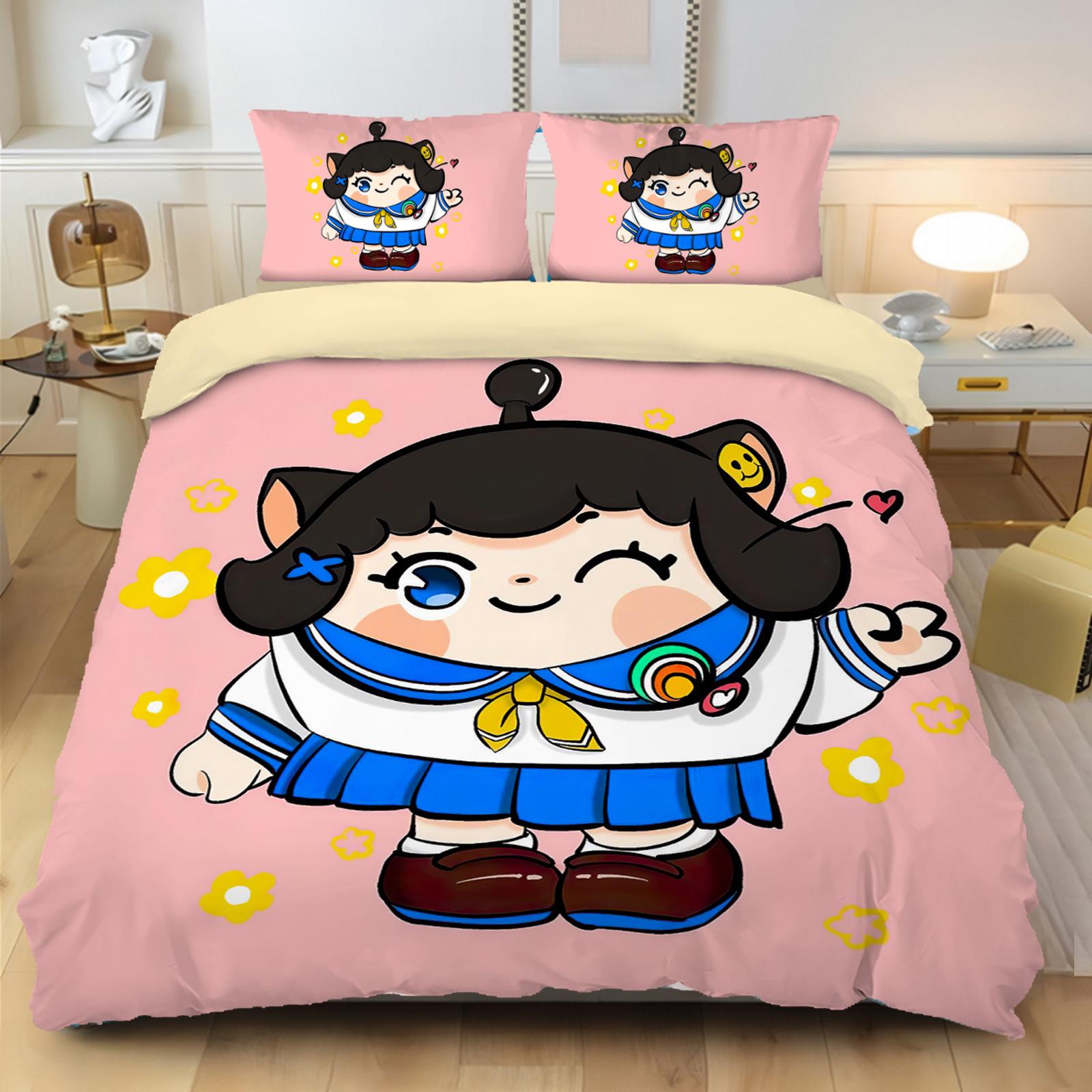 

Comforter Games Eggy Party Bedding Set Cartoon Eggy 3D Printing Game Themed Children S Room Decoration Kit Single Twin Full Comforter (quilt)-EU Single(135*200cm)3pcs