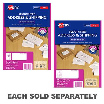 Avery Glattes Laser-Etikett 100er Pack