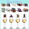 Decor Halloween Table Wine Glass Plugin Set With Ghost And Elements Pumpkin
