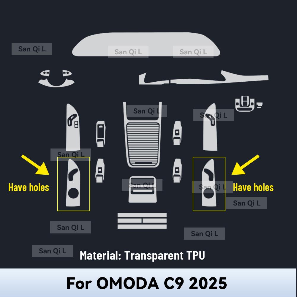 For OMODA C9 2025 TPU Car Navigation Screen Film Central control Protective Sticker Anti-scratch Interior Accessories