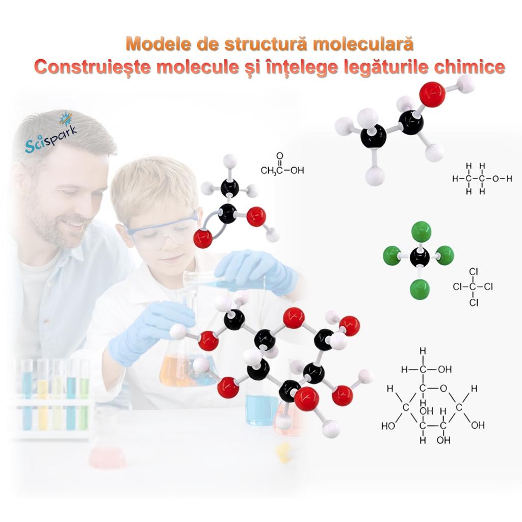 STEM Chemistry Molecular Model Kit, 136 Pcs Organic Chemistry 3D Molecular Structure Set, Educational Science Kit for Kids & Students
