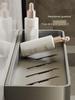 Stainless Steel Wall-mounted Bath rack No Perforated Towel Storage Rack Grey Bathroom Accessories Household Items