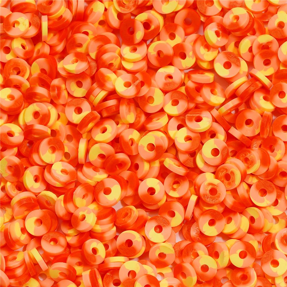 350pcs 6mm Flat Round Polymer Clay Beads Loose Spacer Beads for Jewelry Making DIY Needlework Bracelet Necklace Accessories