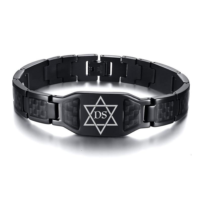 Vnox Personalisierbare Stilvolle Skorpion Kreuz Schild Bilder Kettenarmbänder für Herren mit Einzigartiger Kohlefaser Personalisierter Schmuck Geschenke für Ihn