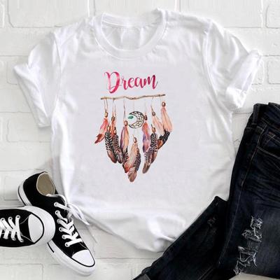 (Asiatische Größe) Kurzarm T Top Traum Feder Vintage Stil Nette Mode T-shirt Frauen Kleidung Casual Druck Dame Weibliche Grafik T-shirt