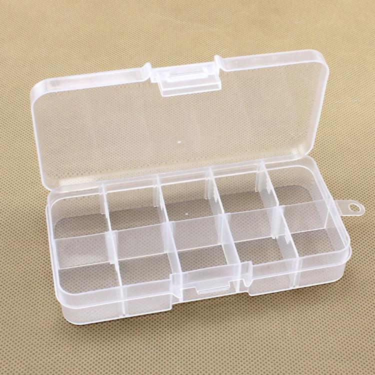 10-Grid Detachable Multi-color Plastic Storage Box for Fishing Gear, Jewelry, Beading, and Electronic Components
