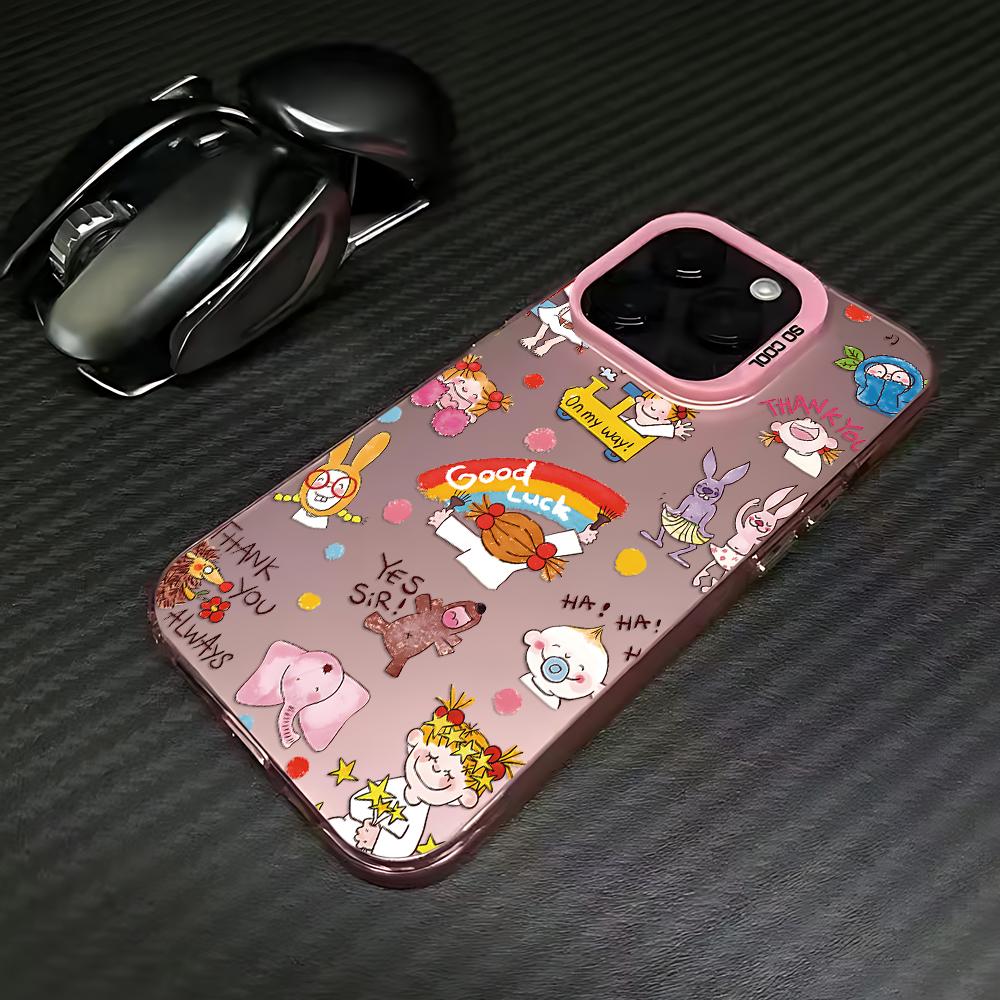 Cute cartoon braided girl Phone Case for Samsung Galaxy S26 S25 S24 S23 S22 S21 S20 Note20 FE Ultra Edge Plus 4G Anti Fall Matte