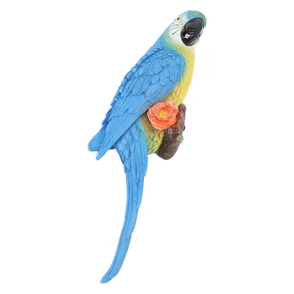 Parrot Ornament Half Face Bird Figurine Resin Sculpture for Tree Wall Living Room Balcony Garden