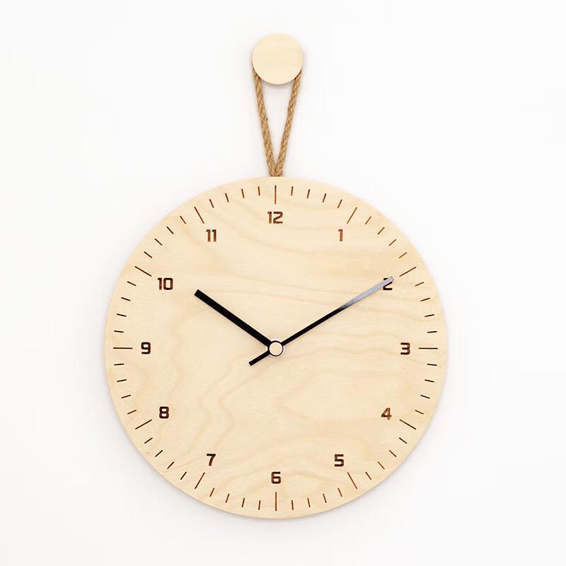 Ou Jie Wang Simple Wooden Hemp Rope Wall Clock