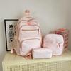 Nylon Polka Dot Girls Backpack Set Multi Compartment Zipper Closure Water Resistant Lightweight Bookbag for School Daily Use