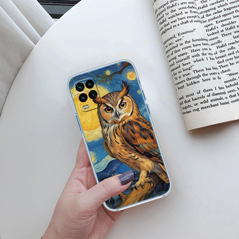 RP13 Cartoon Art Owl Transparent Phone Case for Motorola Moto Edge 20 30 40 50 S30 Fusion Ultra Pro Neo Lite + G200 G23