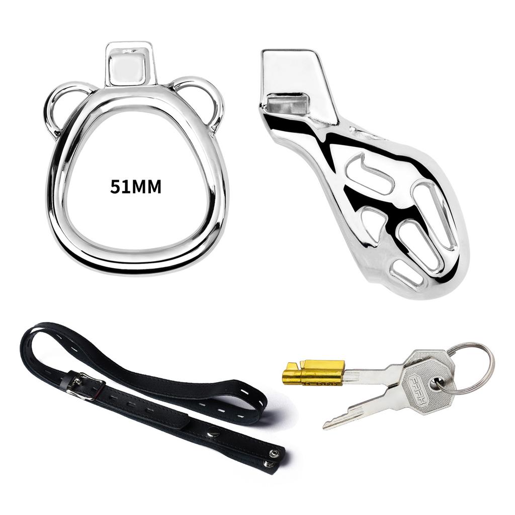 Wearable Male Chastity Lock Stainless Steel Metal CB Lock Penis Cage Slave Sex Toy Cock Ring Chastity Belt BDSM