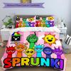 3pcs SPRUNKI3 Design Cover Set - HD Printed Bedding with 1 Cover and 2 Pillowcases - Perfect for Home and Dorm Decor