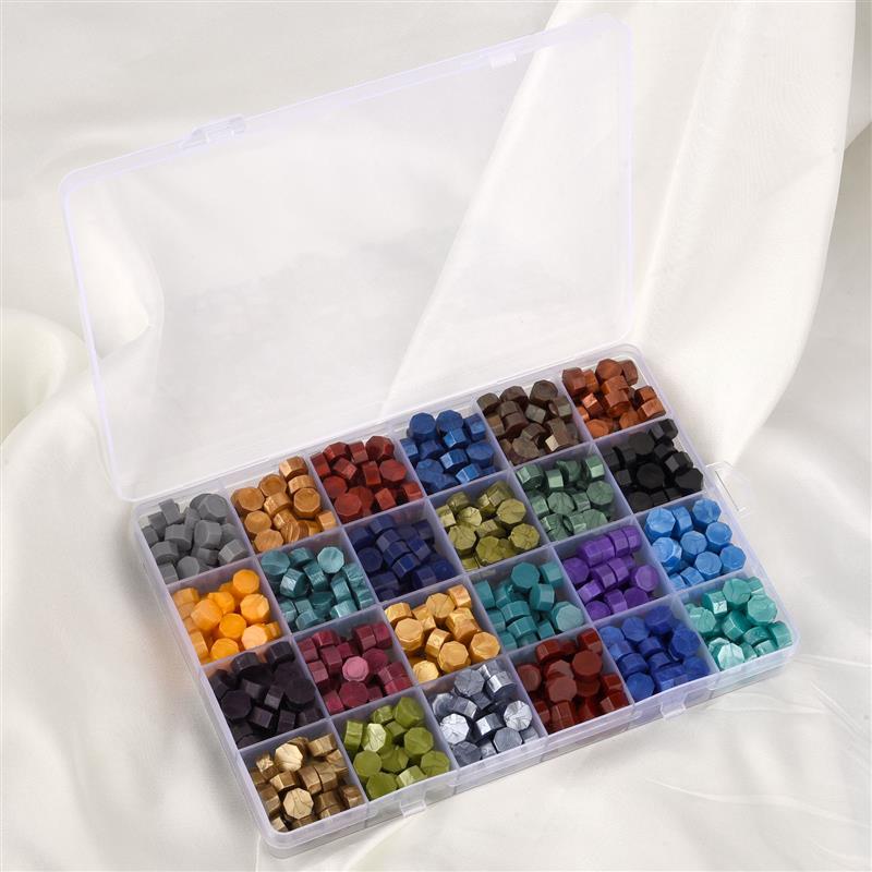Boxed Lacquer Sealing Wax Ancient Octagonal Paint Sealing Wax Box Set Stamp Beads DIY Craft Invitation Envelope Wedding Wax Seal