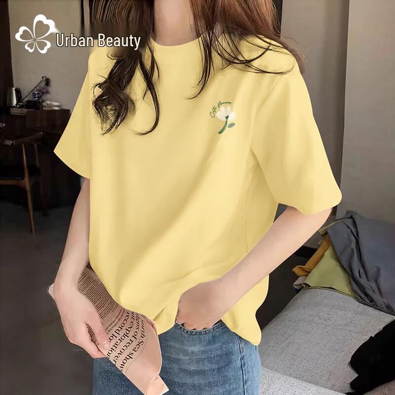 Women's Casual Cotton T-Shirt with Time Flower Graphic