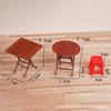 Retro Mini Kitchen Toy Dining Table Square Table Round Table Stool Eating Play Doll House Small Ornament Children'S Play House